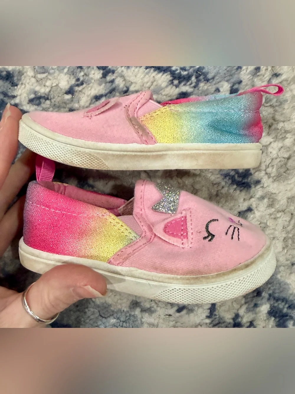 Kids Pink Unicorn Cat Slip-On Shoes